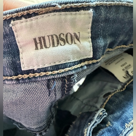 Hudson denim shorts with rolled hem and signature flap back pocket - Picture 5 of 7